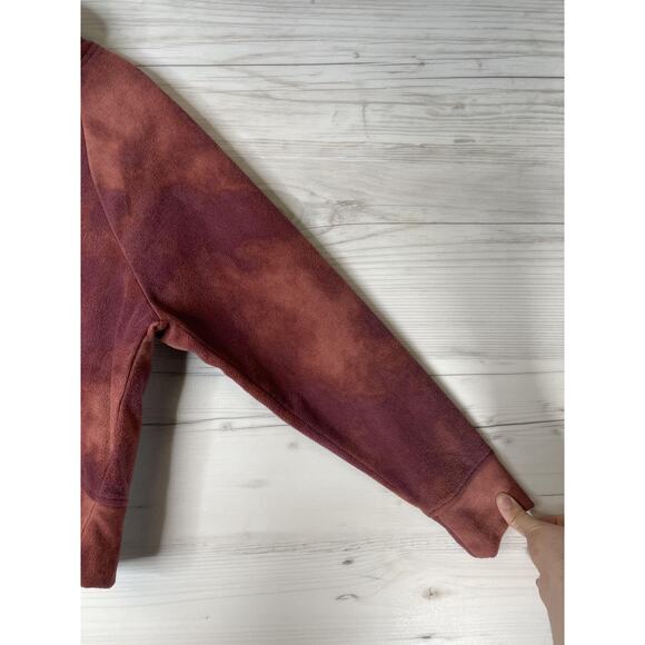 Old Navy Go-Warm Fleece Sweatshirt Womens Small Burgundy Cowl Neck Cropped - Picture 3 of 9